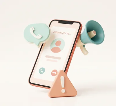 3D Render of Incoming Call Notification on Smartphone