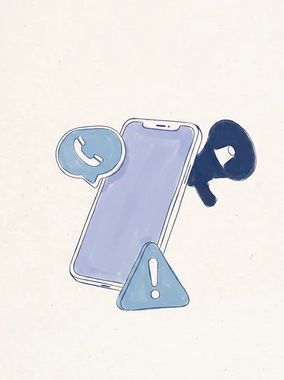 Digital Communication Concept With Smartphone Megaphone And Alert