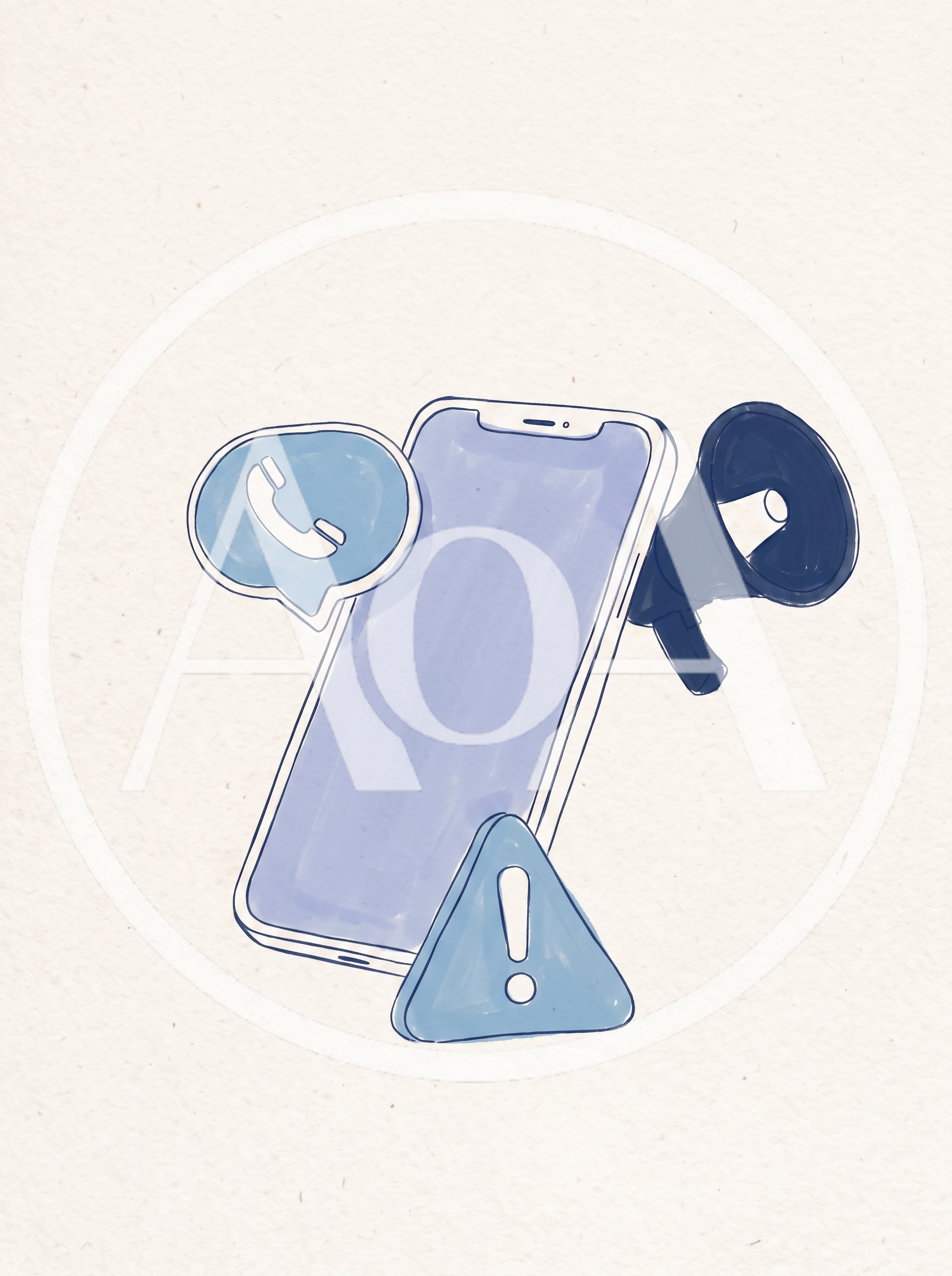 Digital Communication Concept With Smartphone Megaphone And Alert