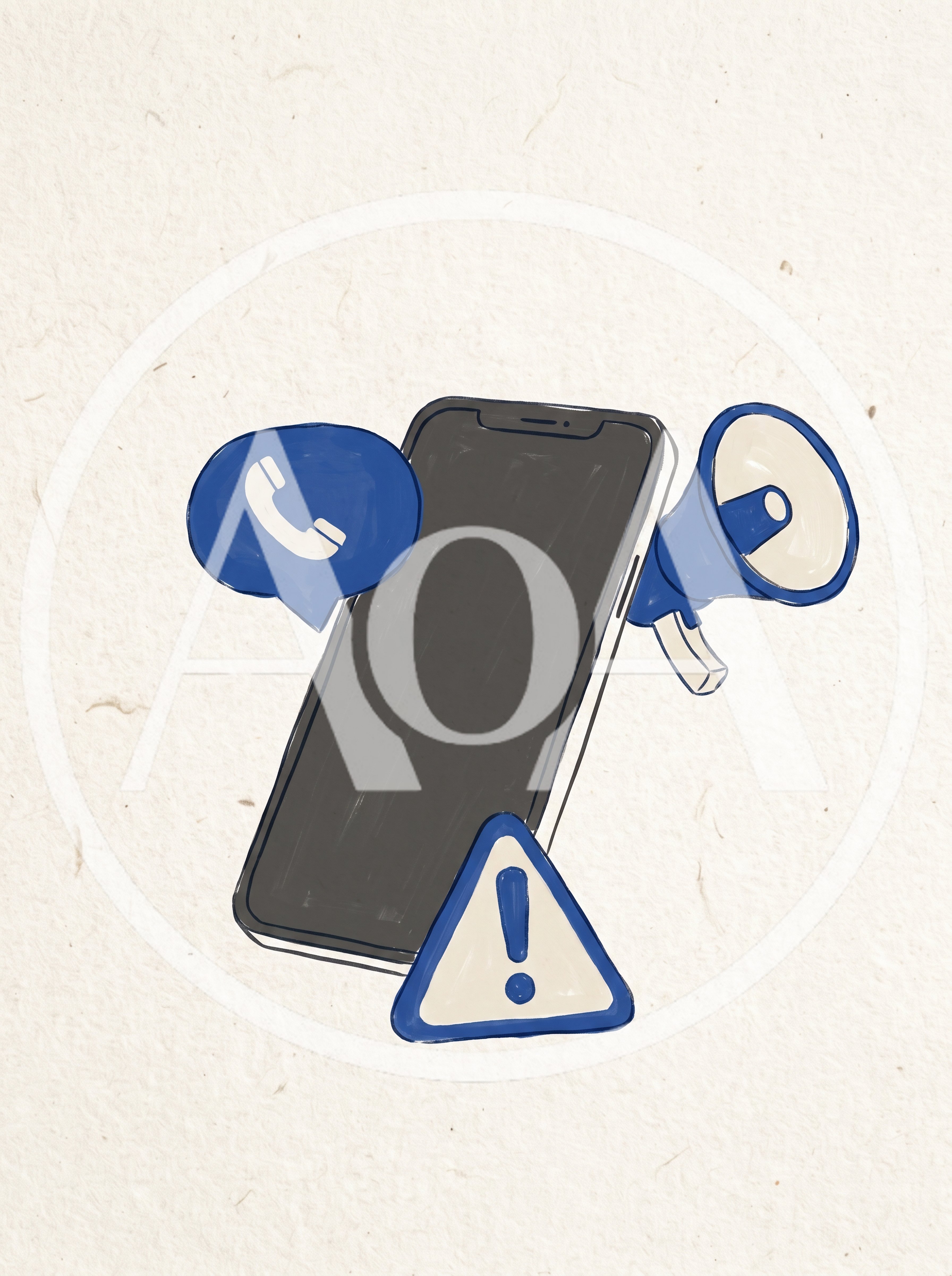 Digital Illustration Of Smartphone With Communication Icons