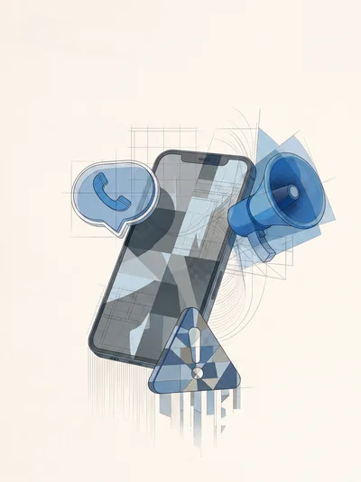 Digital Communication Concept With Smartphone Megaphone And Alert Icon