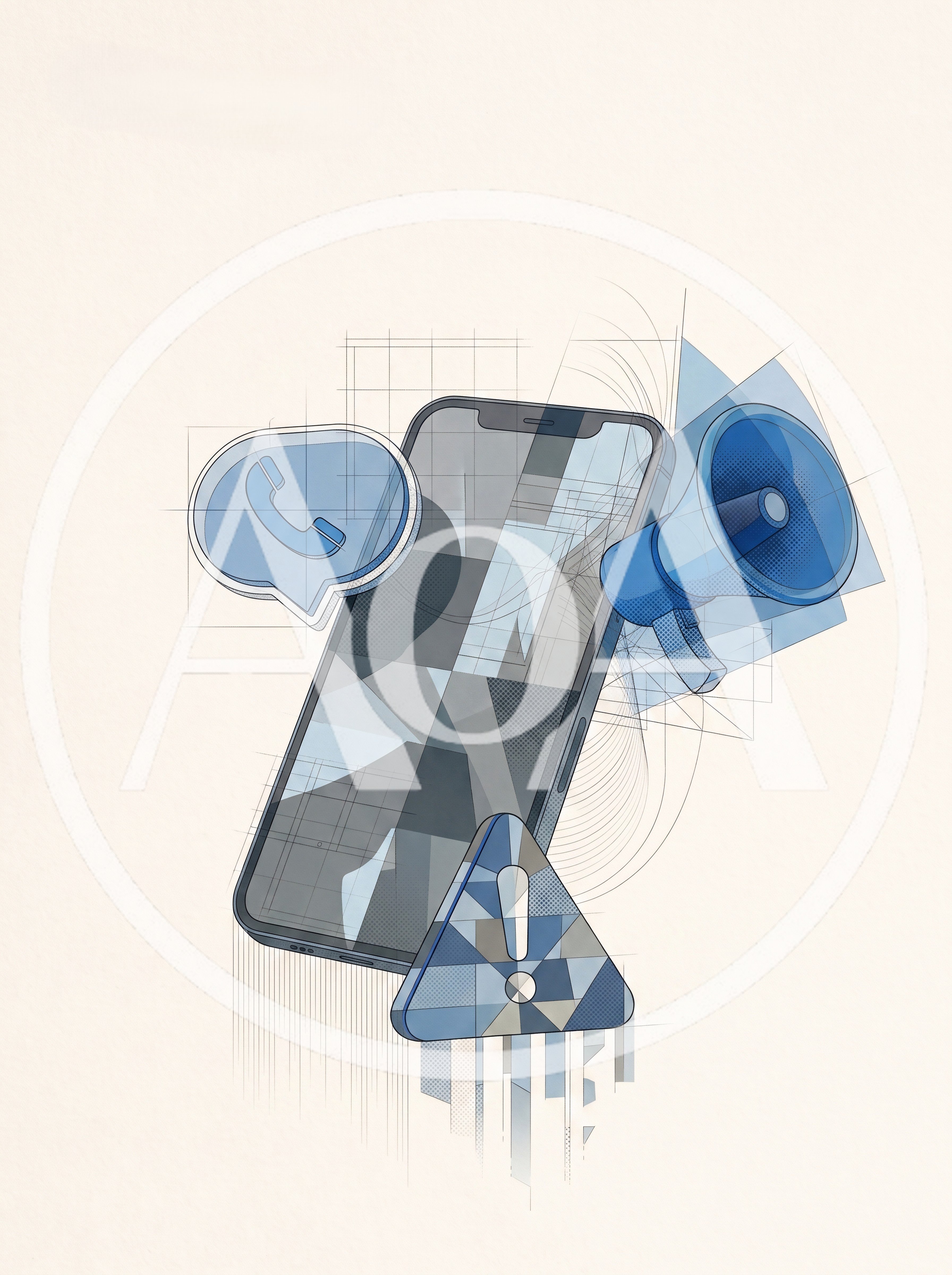 Digital Communication Concept With Smartphone Megaphone And Alert Icon