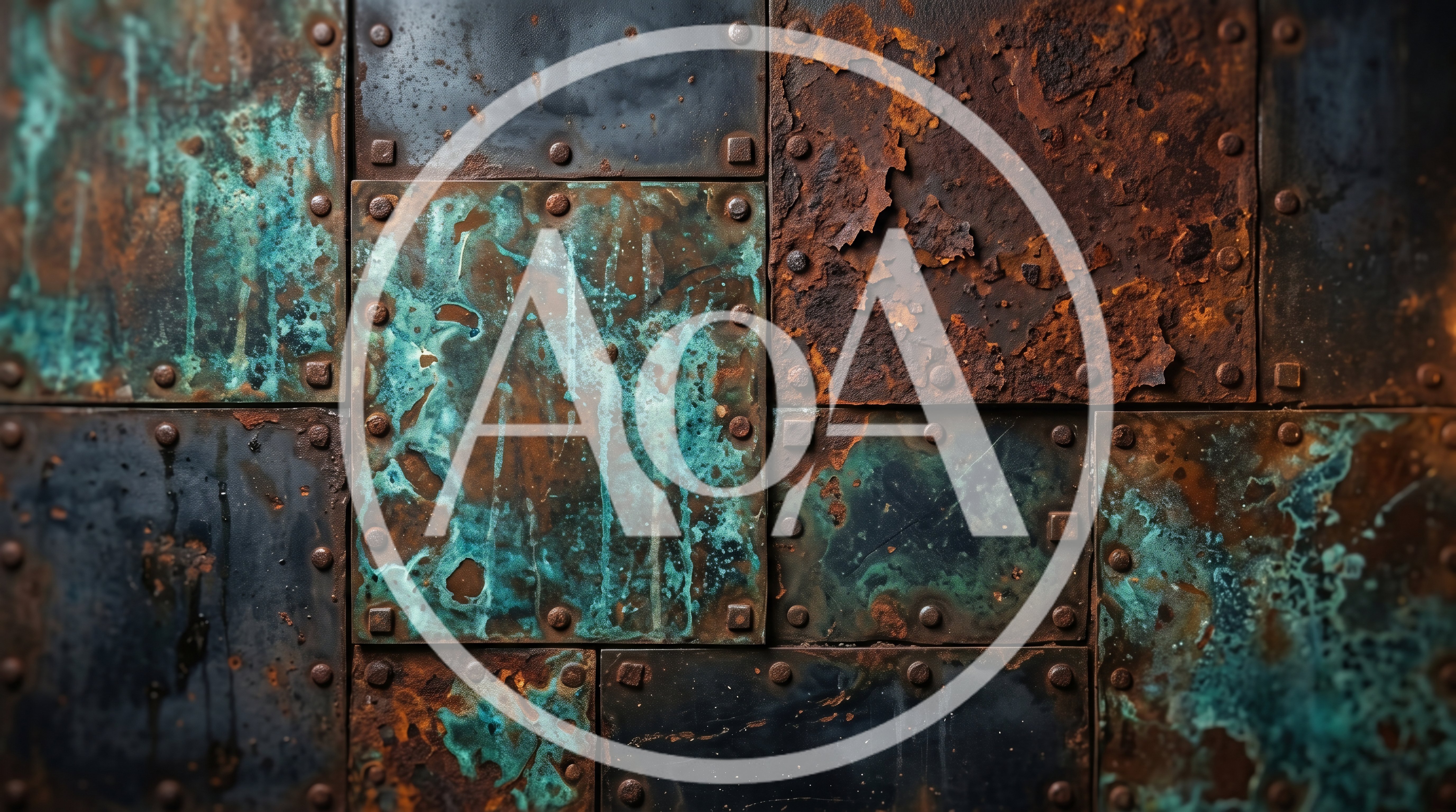 Weathered Metal Plates With Rust And Patina Texture