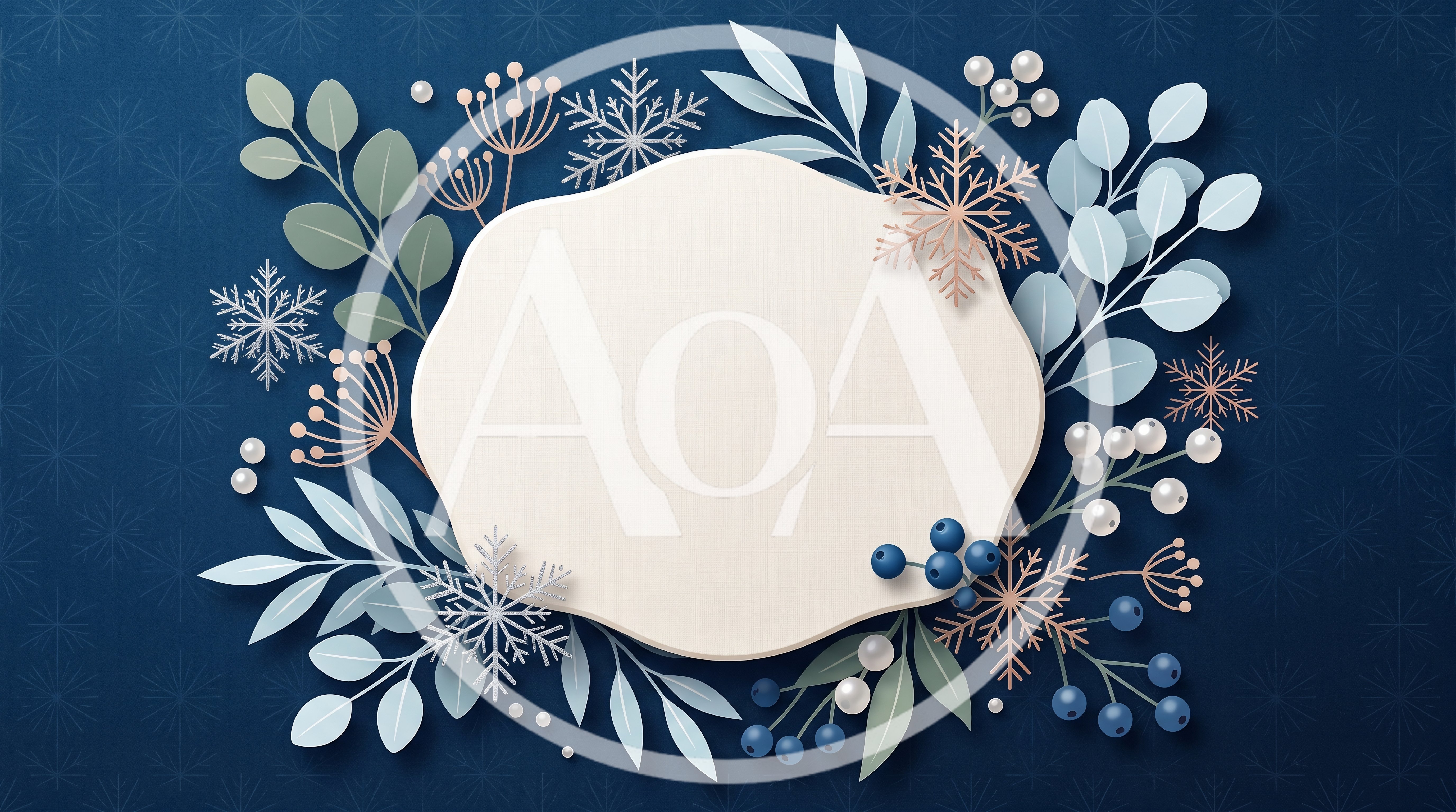 Winter Holiday Frame With Paper Cut Snowflakes And Foliage