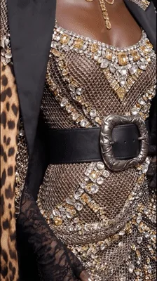 Close Up Of A Woman Wearing A Chainmail Dress
