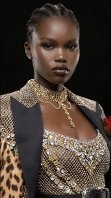 Stunning Model Posing In Ornate Jeweled Fashion