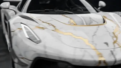 Marble Lamborghini Revuelto With Glowing Electric Accents