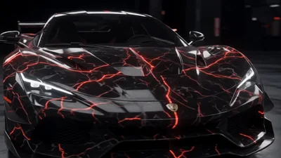 Luxury Sports Cars Driving in Dark Cinematic Environment