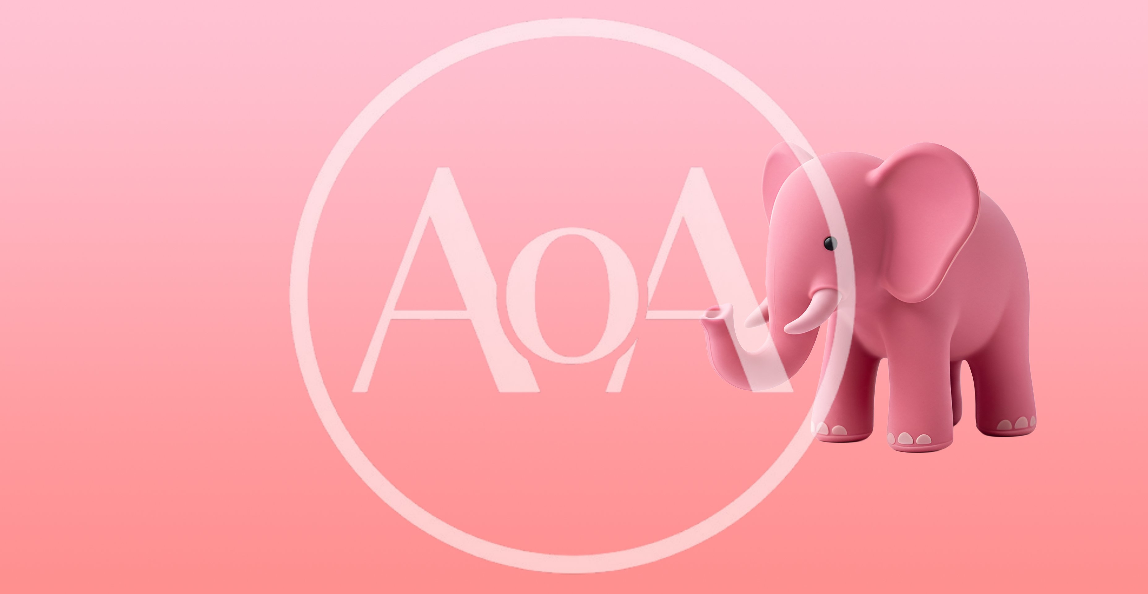 Cute Pink Elephant Toy On Gradient Background