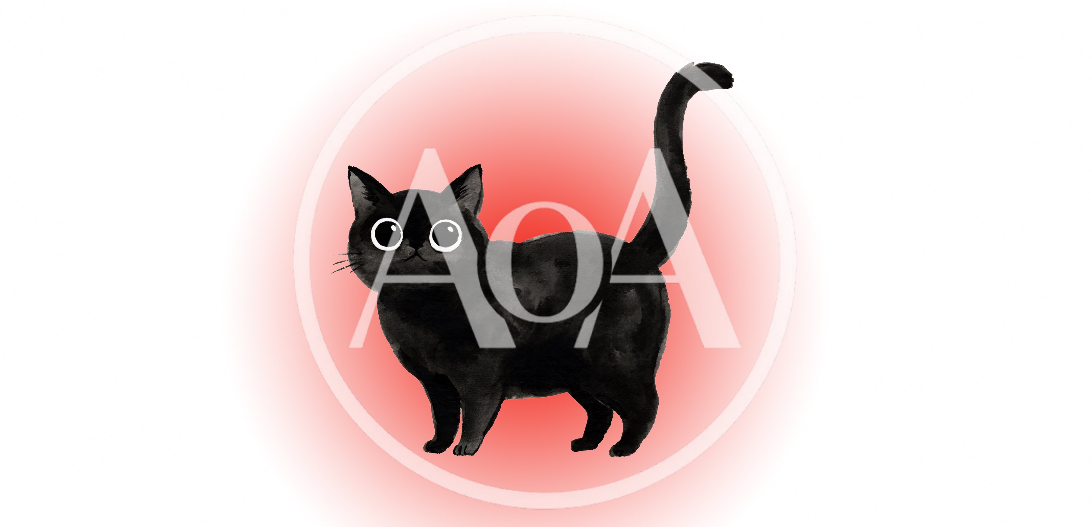 Watercolor Illustration Of A Cute Black Cat