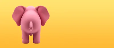 Pink Elephant Toy Seen From Behind