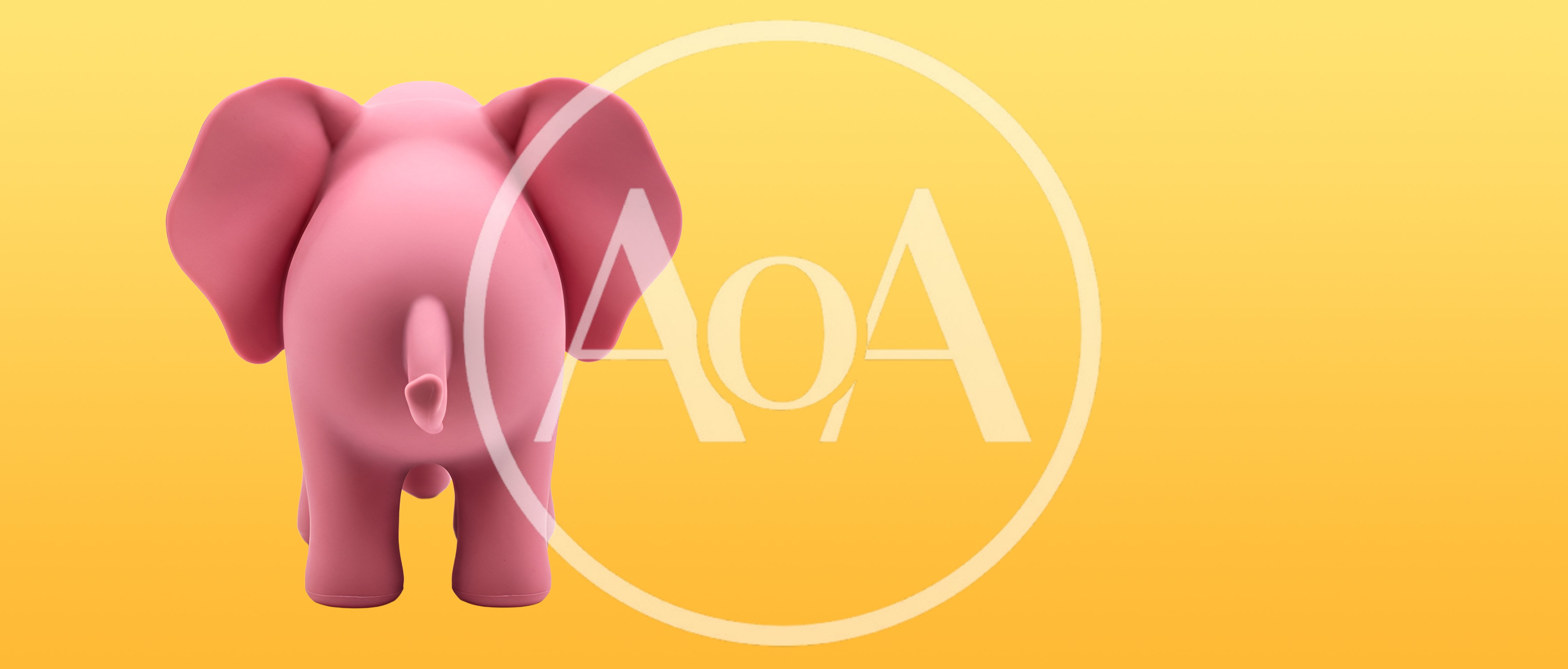 Pink Elephant Toy Seen From Behind