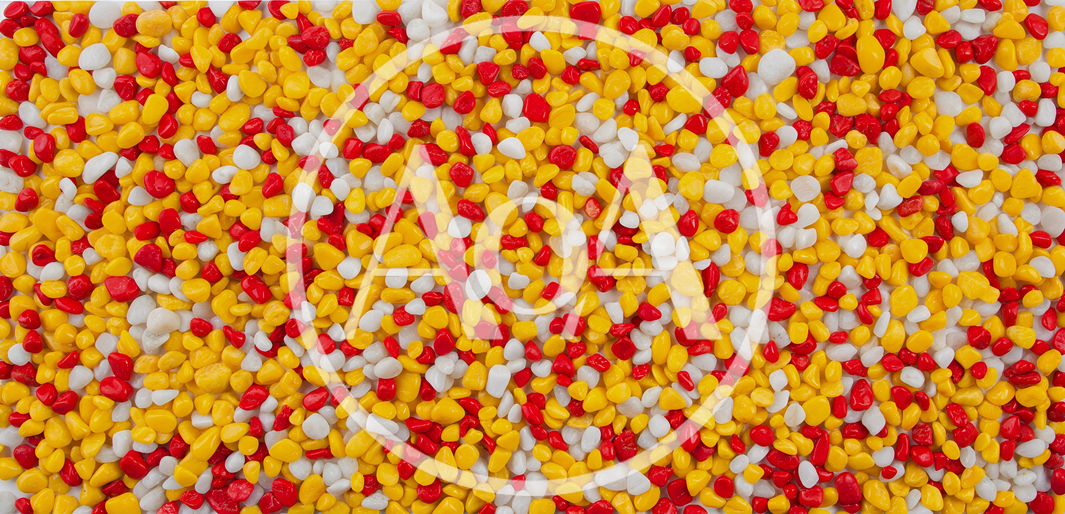 Colorful Decorative Pebbles Full Frame Flat Background