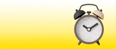 3D Rendered Old Fashioned Alarm Clock On Yellow Gradient Background