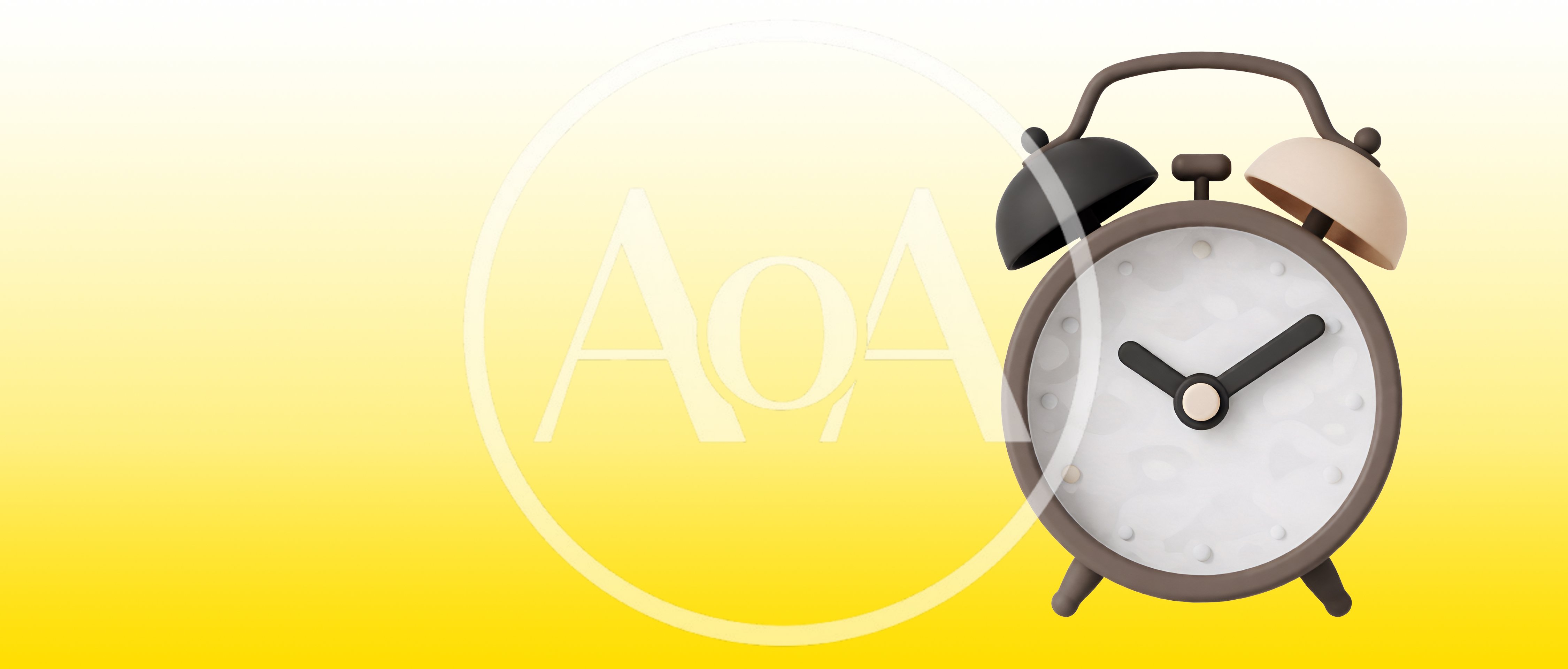 3D Rendered Old Fashioned Alarm Clock On Yellow Gradient Background