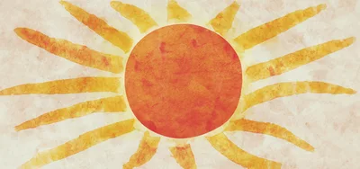 Watercolor Illustration Of A Radiant Sun