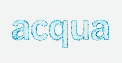 Liquid Water Typography Spelling The Word Acqua