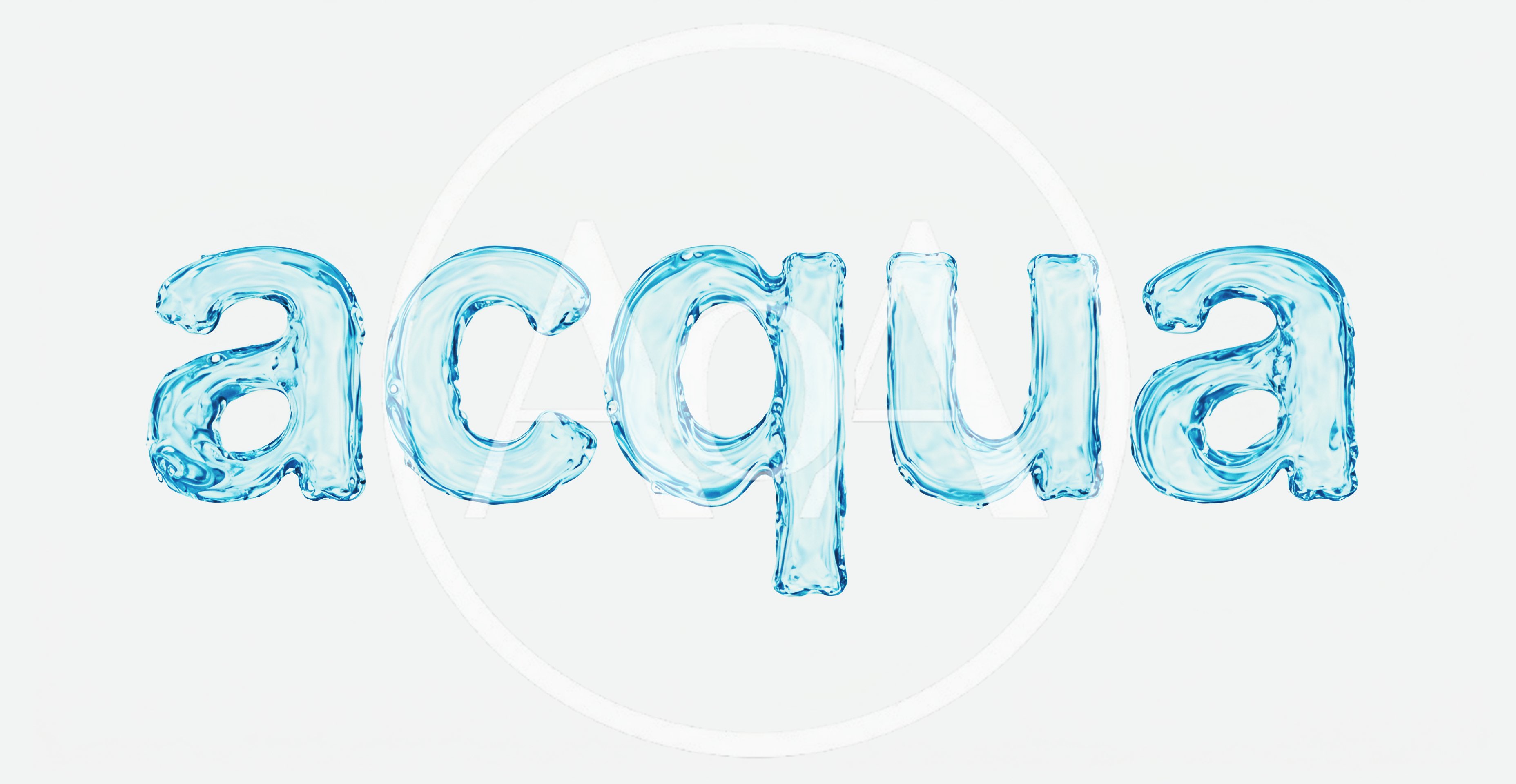 Liquid Water Typography Spelling The Word Acqua