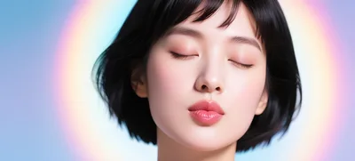 Portrait Of A Teenager Woman With Closed Eyes