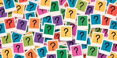 Colorful Polaroid Frames With Question Marks