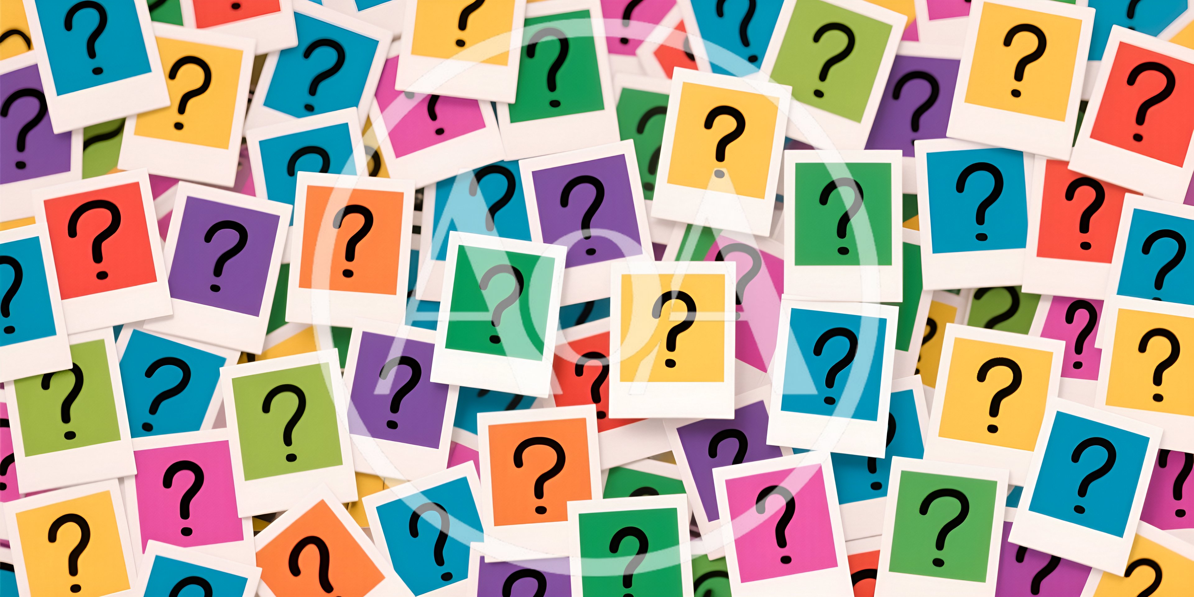 Colorful Polaroid Frames With Question Marks