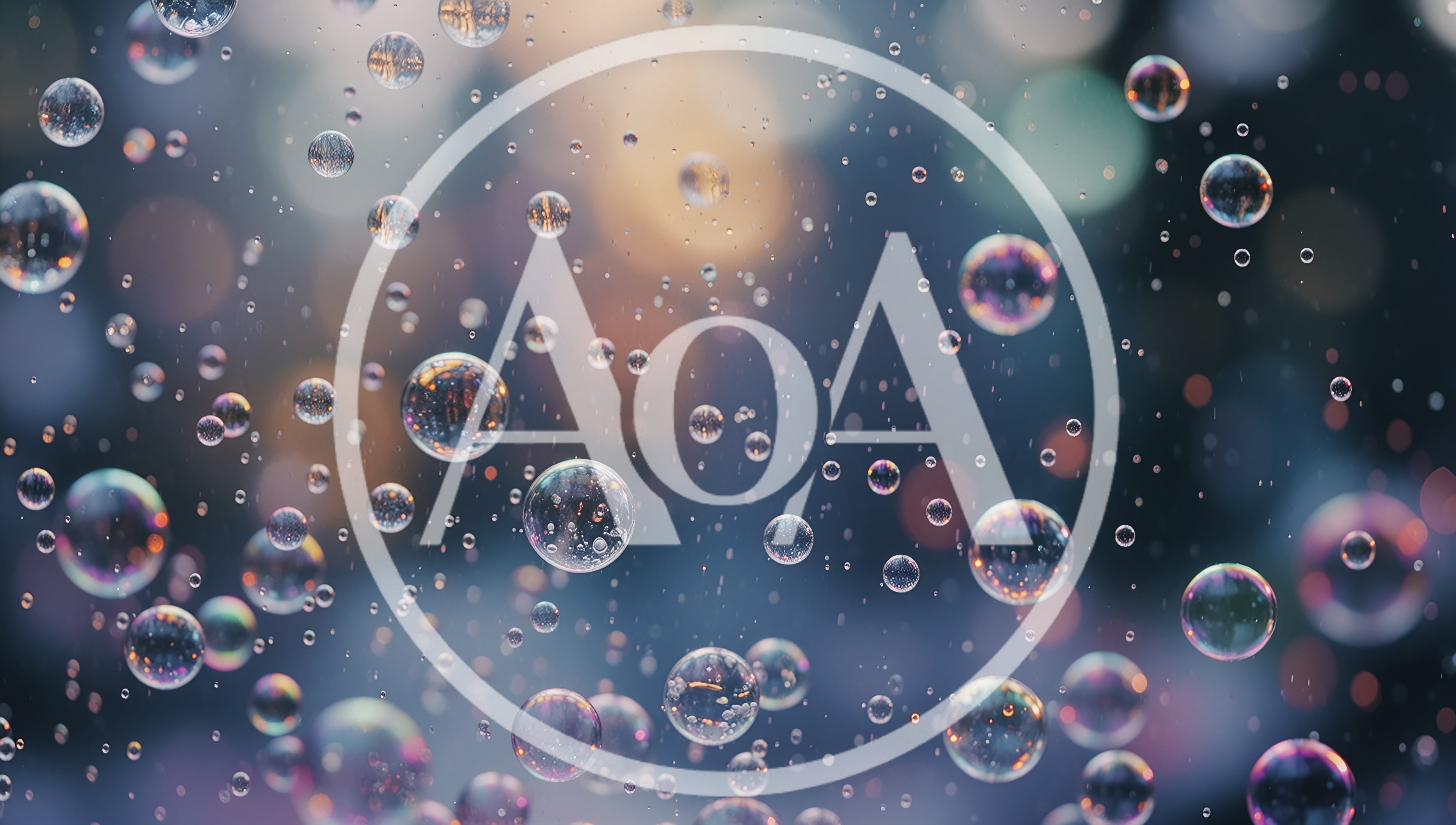 Floating Transparent Soap Bubbles Against Bokeh Background