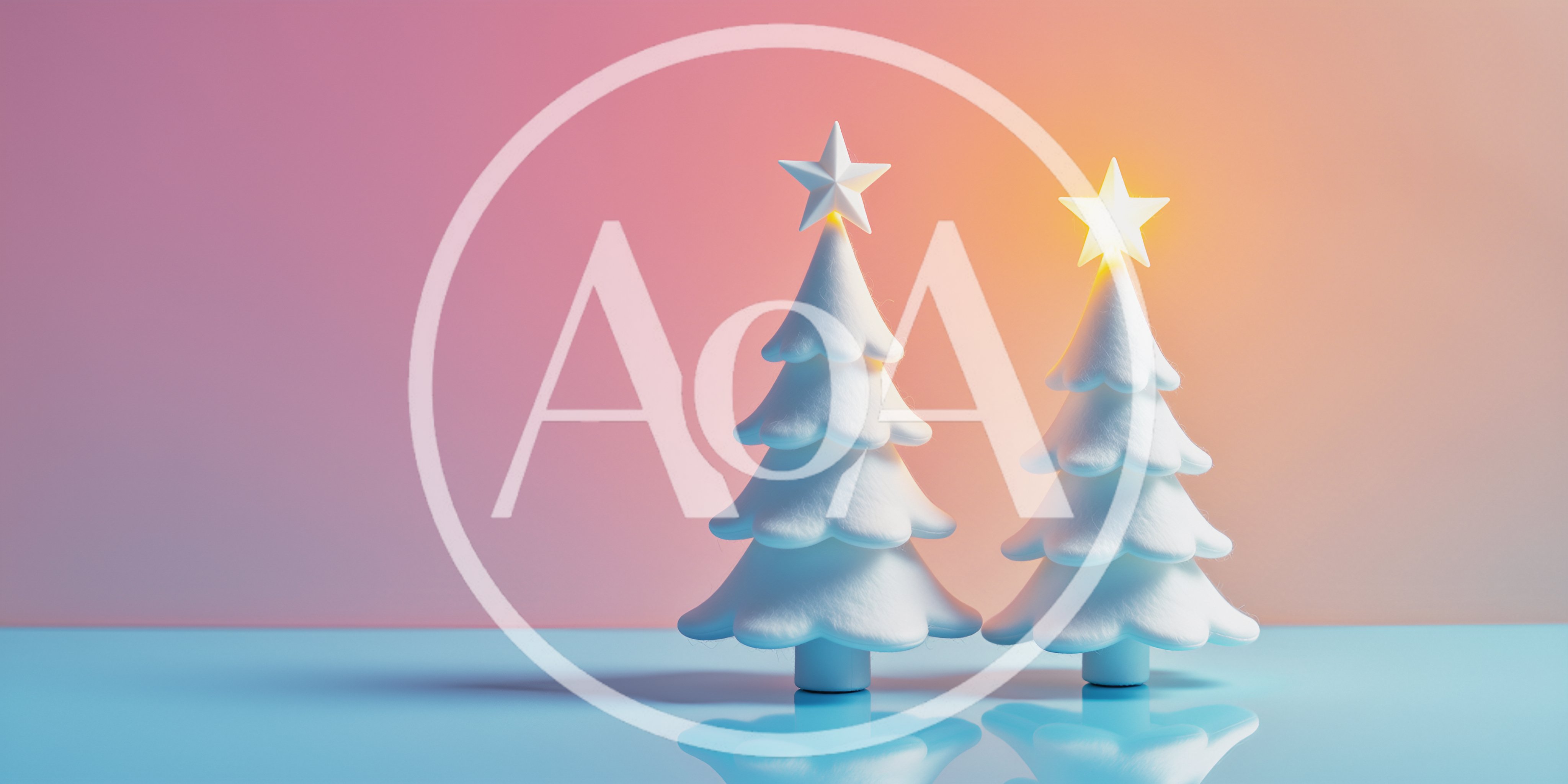 Two Minimalist White Christmas Trees With Glowing Stars