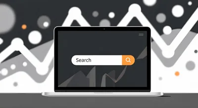 Laptop Computer With Search Bar On Screen