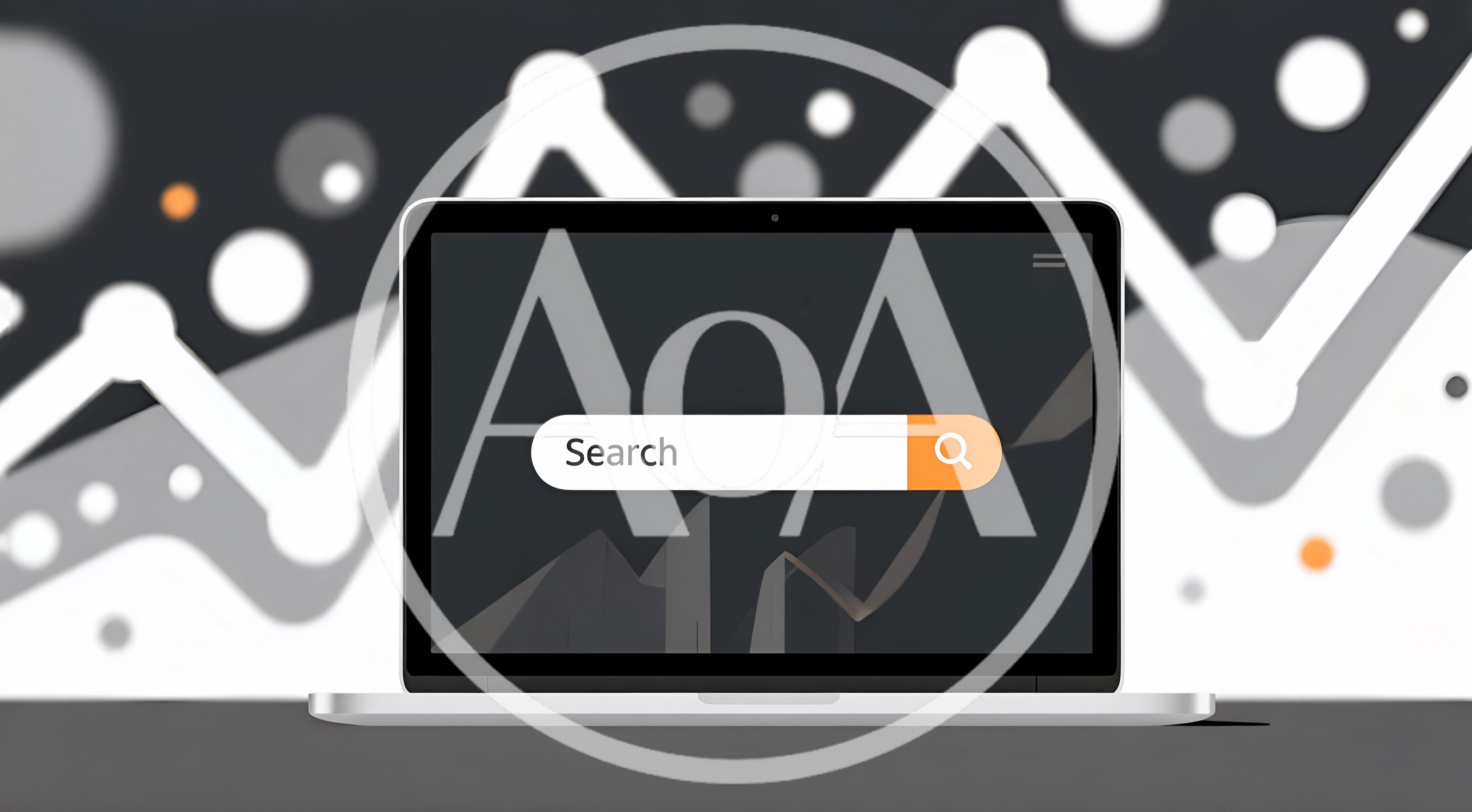 Laptop Computer With Search Bar On Screen