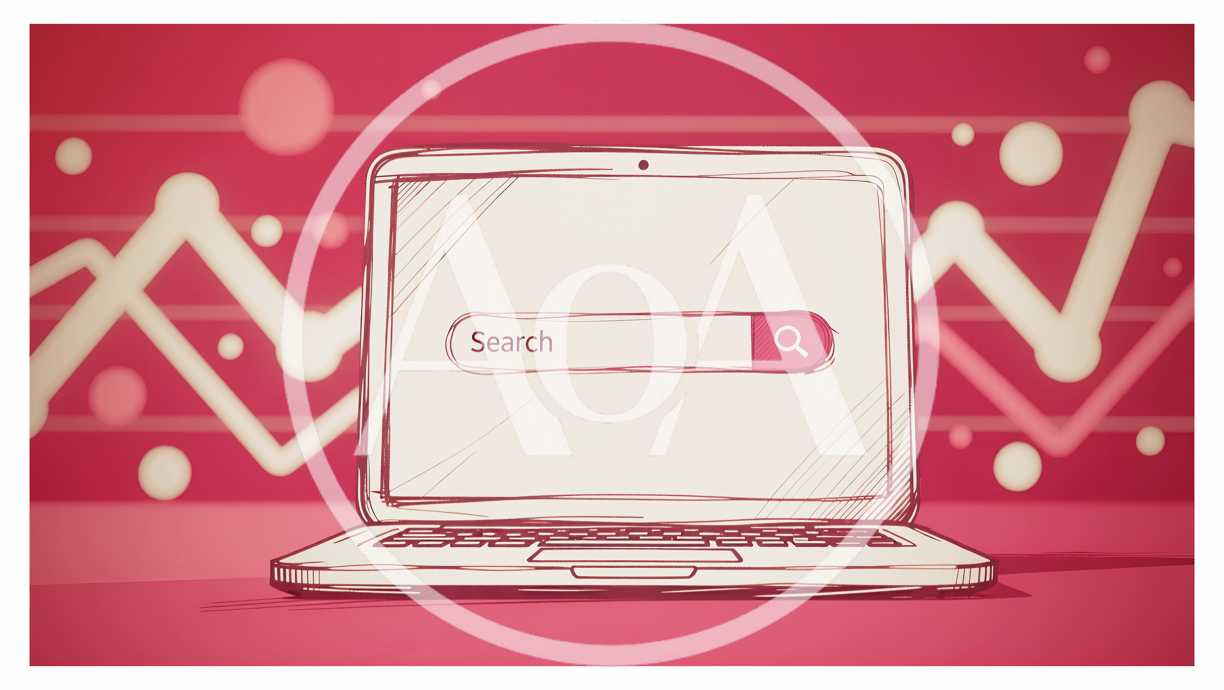 Hand Drawn Laptop With Search Bar Illustration
