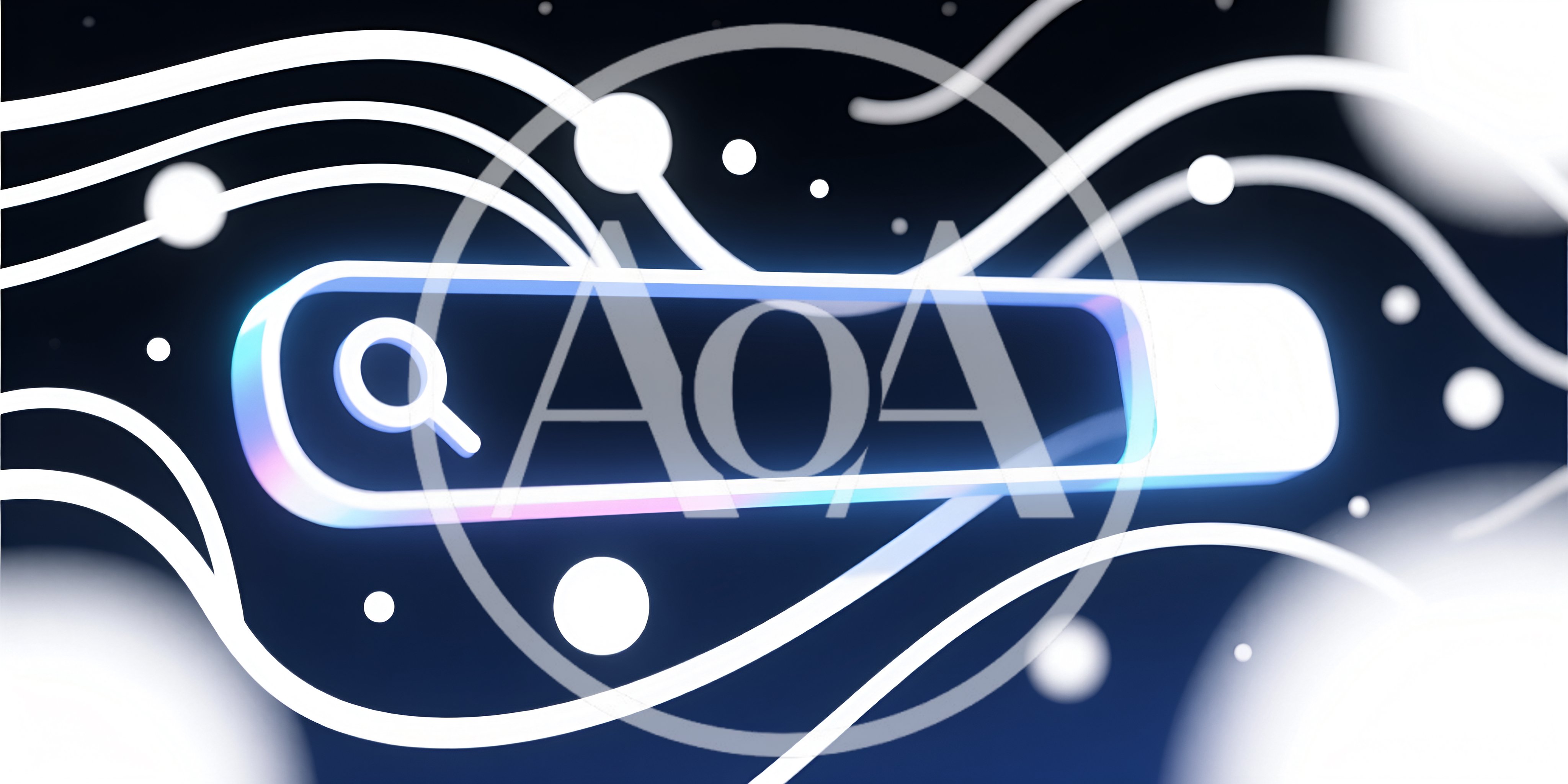 3D Glowing Search Bar With Abstract Flowing Lines