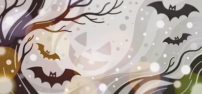 Halloween Background With Bats And Jack O Lantern