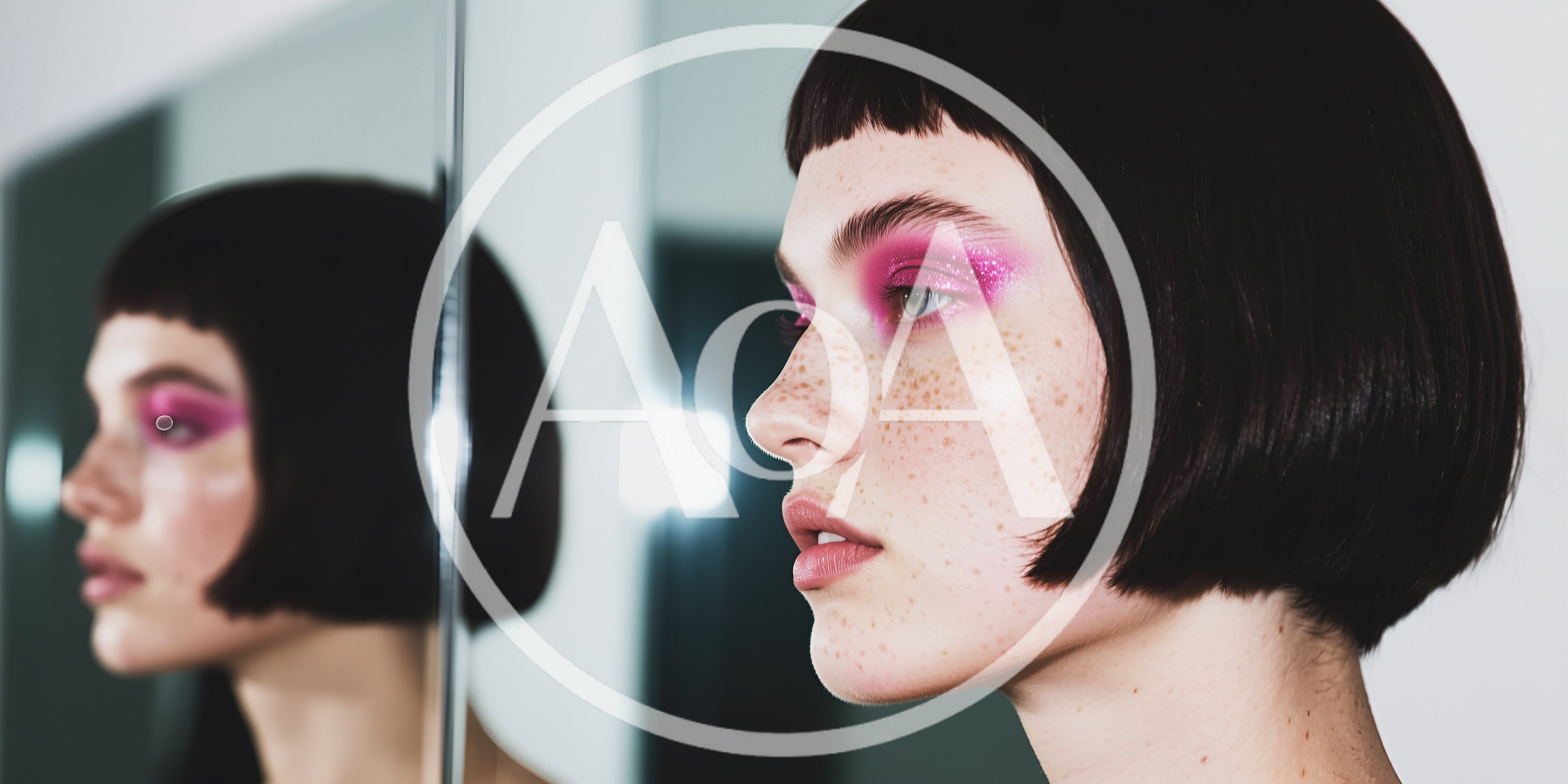 Portrait Of A Woman With Magenta Glitter Eyeshadow