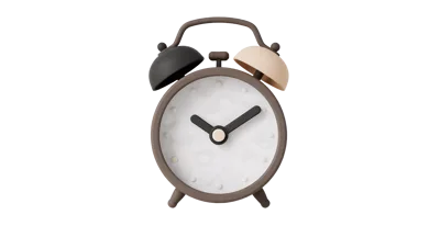 3D Rendered Minimalist Alarm Clock Isolated