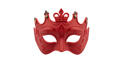 Red Venetian Masquerade Mask With Crown Detail