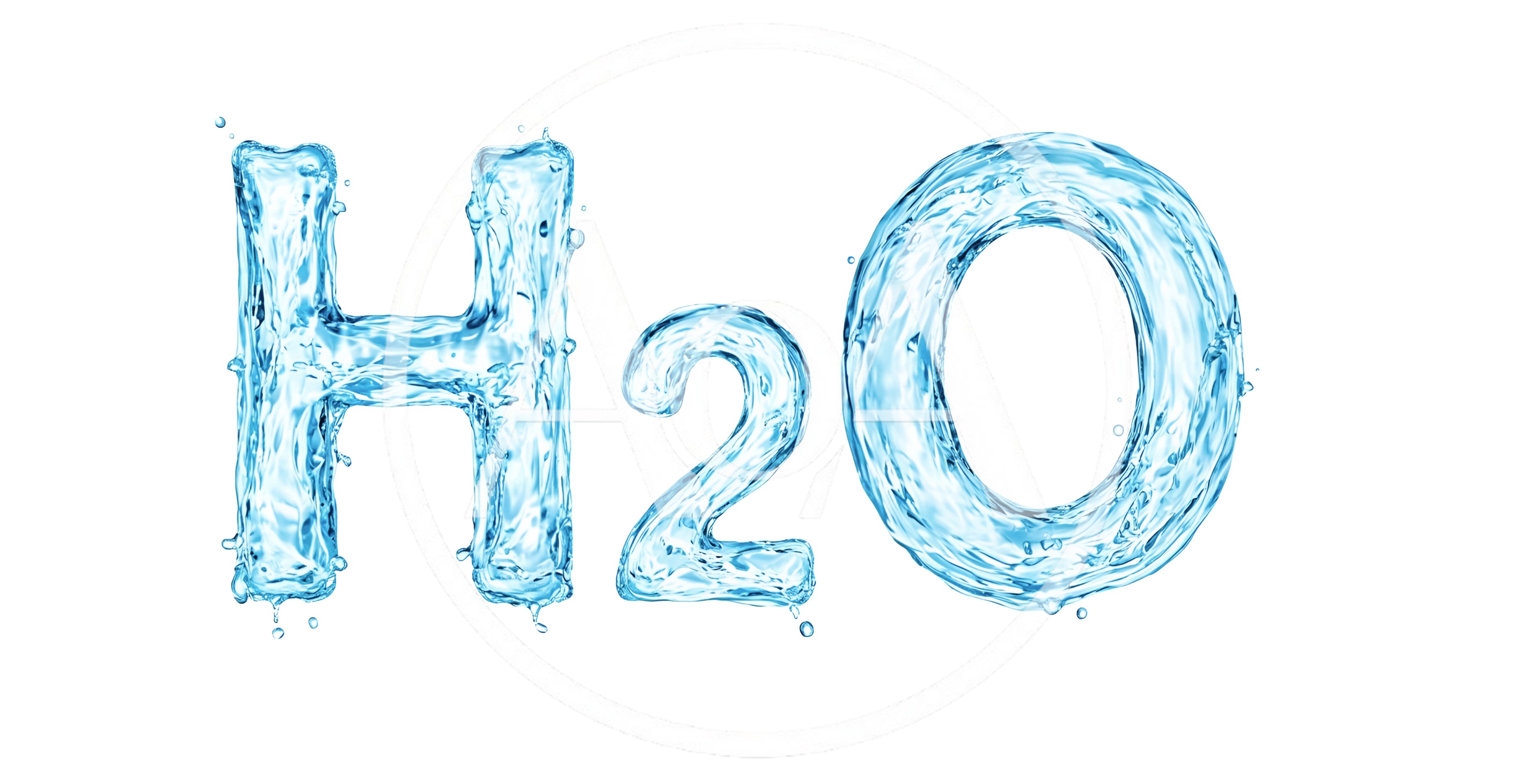 Water Splash Typography H2O Chemical Formula