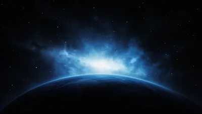Cinematic View Of A Dark Planet In Deep Space