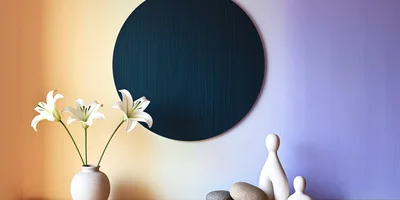 Minimalist Interior Decor With Lily Vase And Sculptures