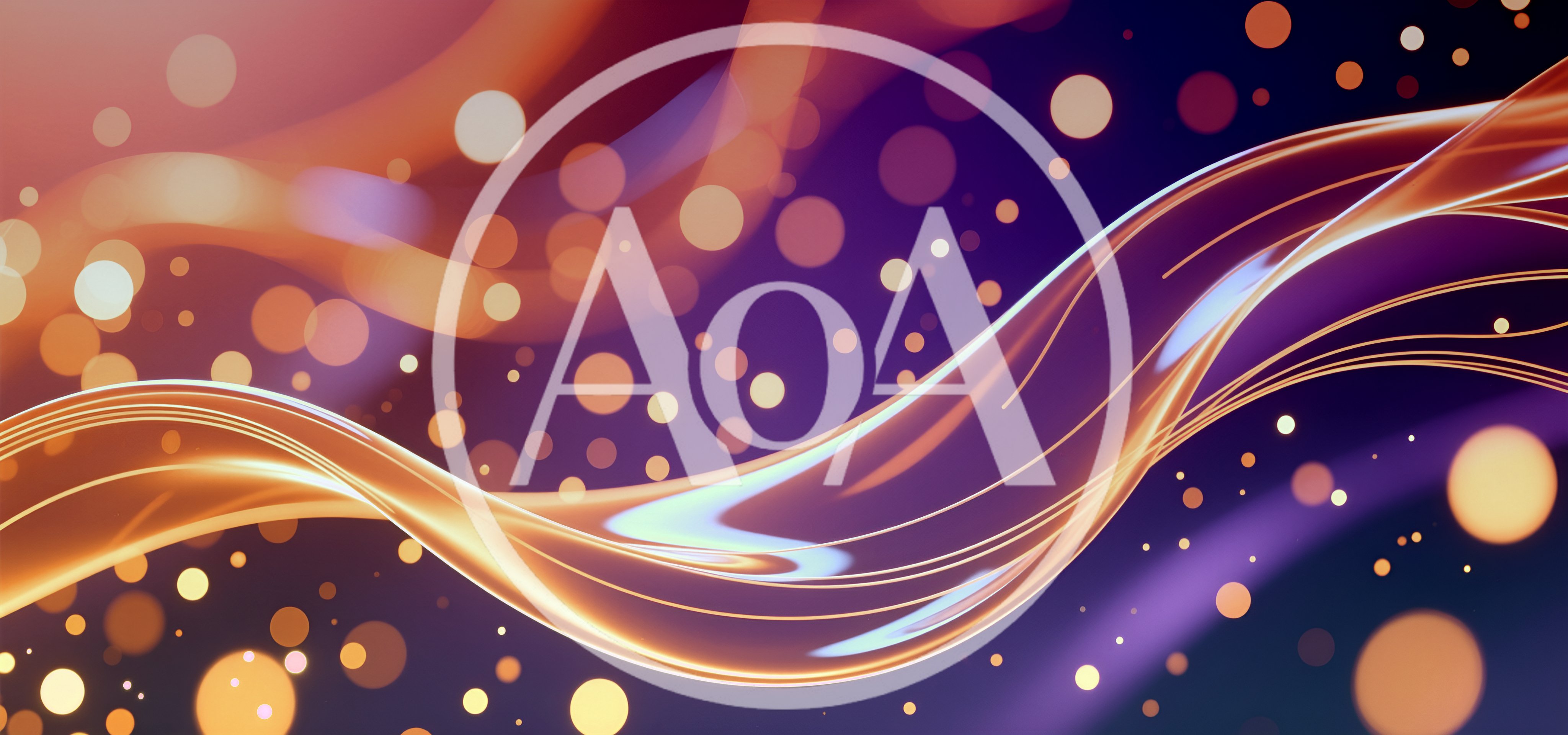 Abstract Golden Light Waves With Bokeh Particles