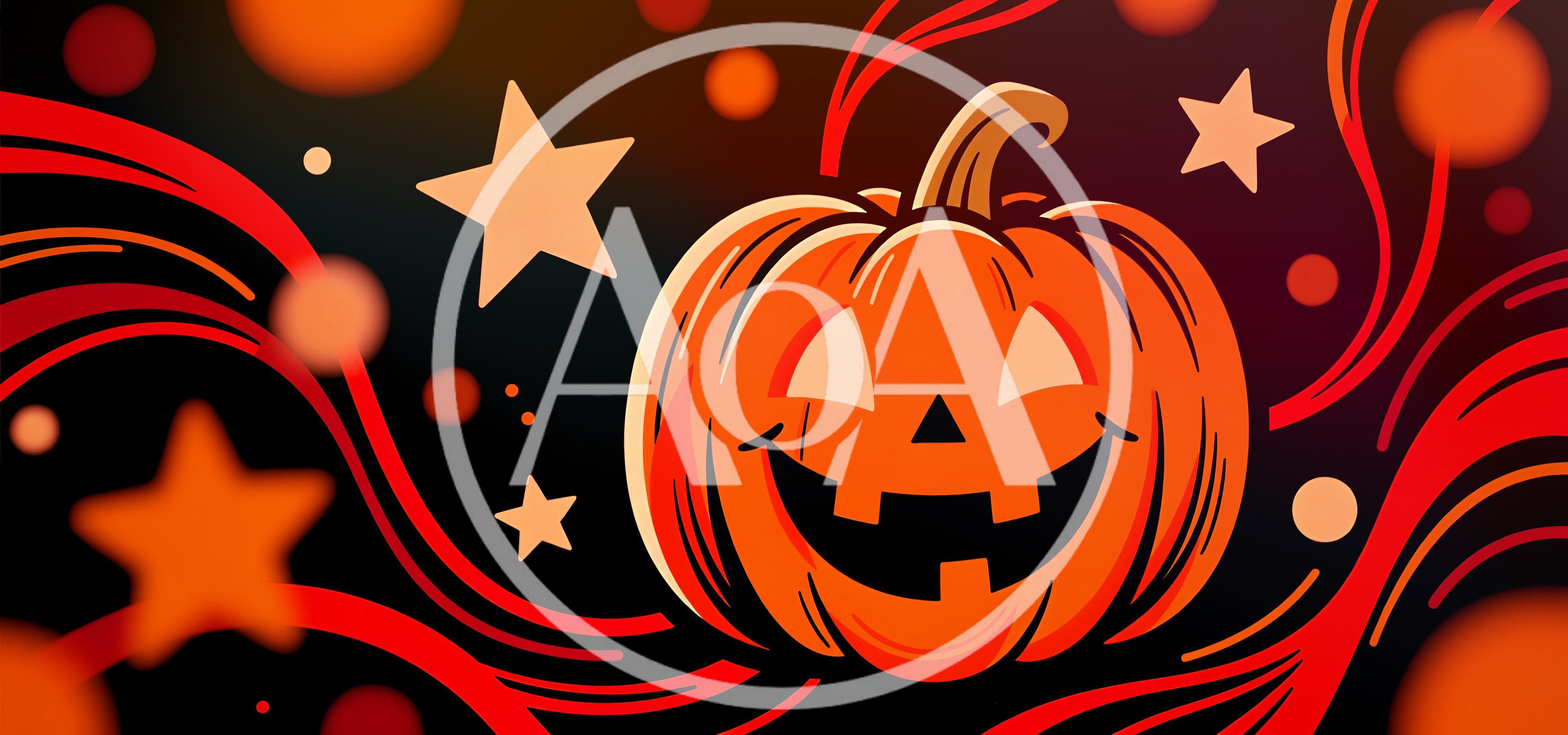Halloween Jack O Lantern Pumpkin With Stars And Swirls