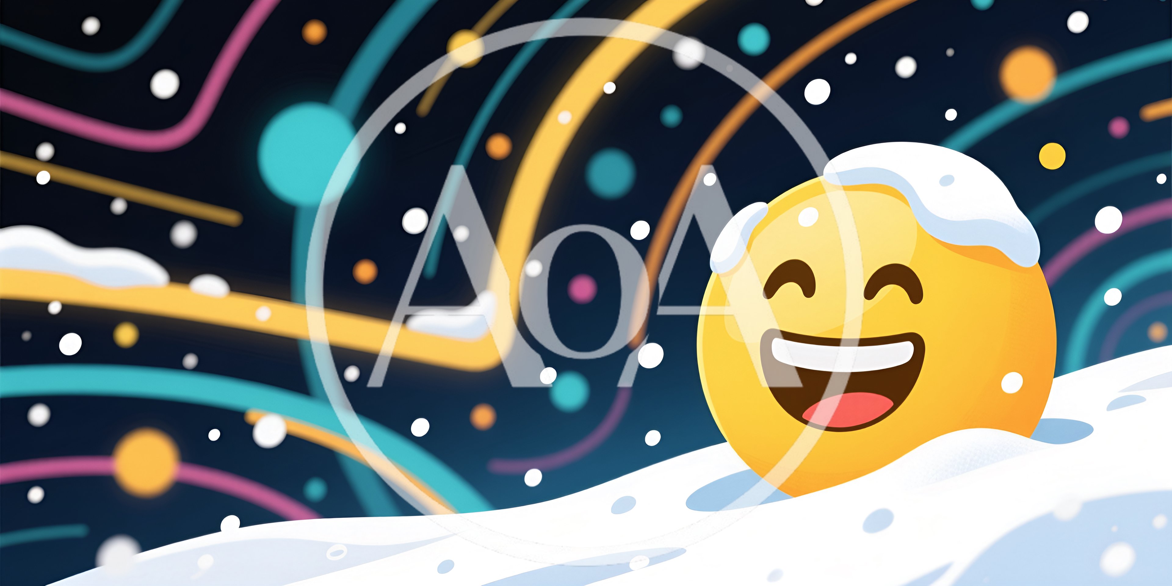 Happy Emoji Character Resting In Deep Snow