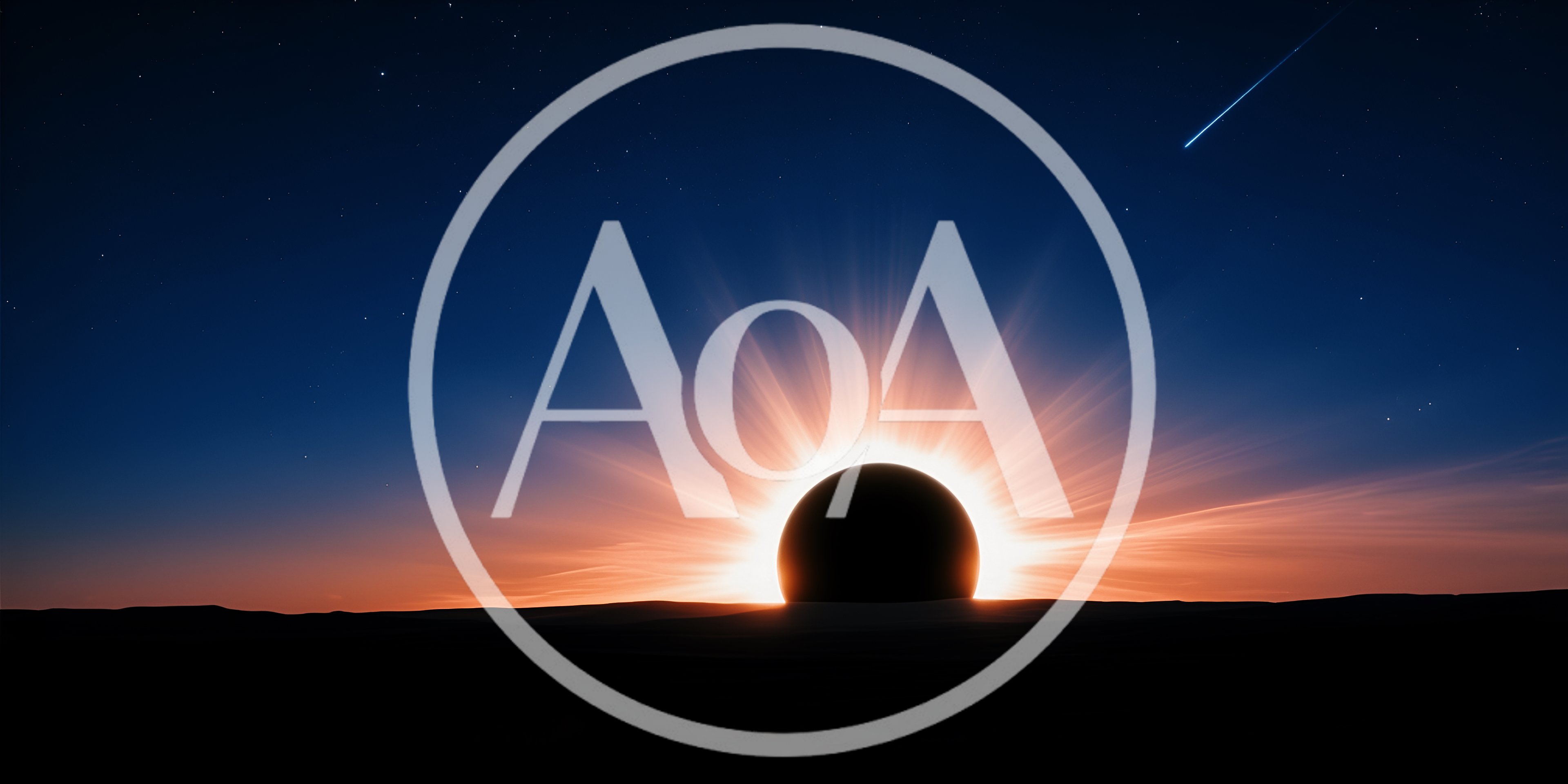 Solar Eclipse Over A Dark Desert Horizon