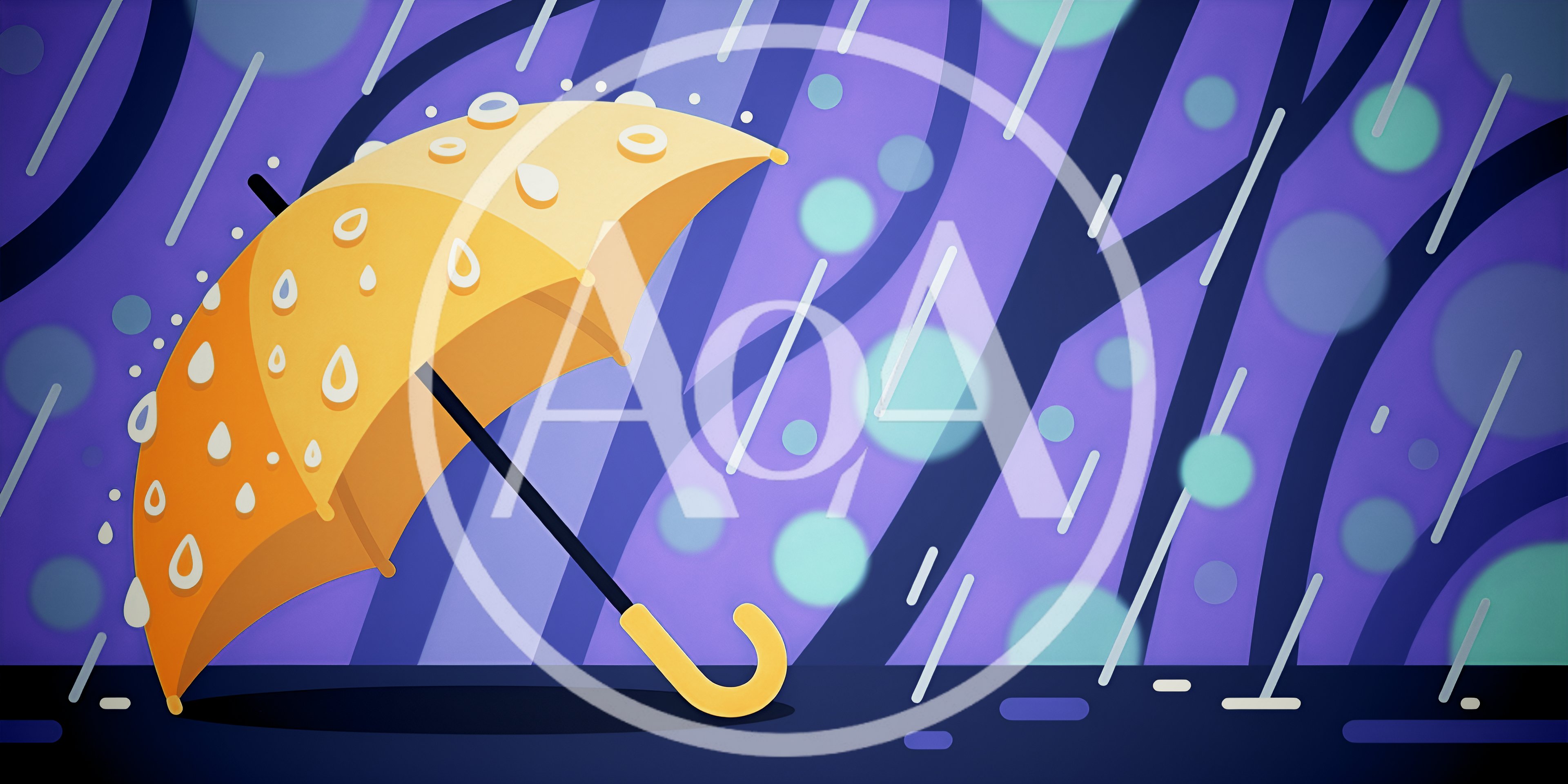 Yellow Umbrella In The Rain Illustration