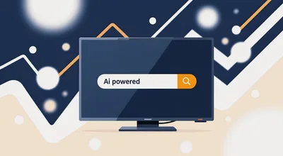 AI Powered Search Bar On A Digital Television Screen