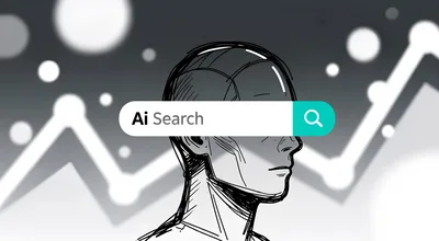 AI Search Concept Illustration With Human Head Sketch