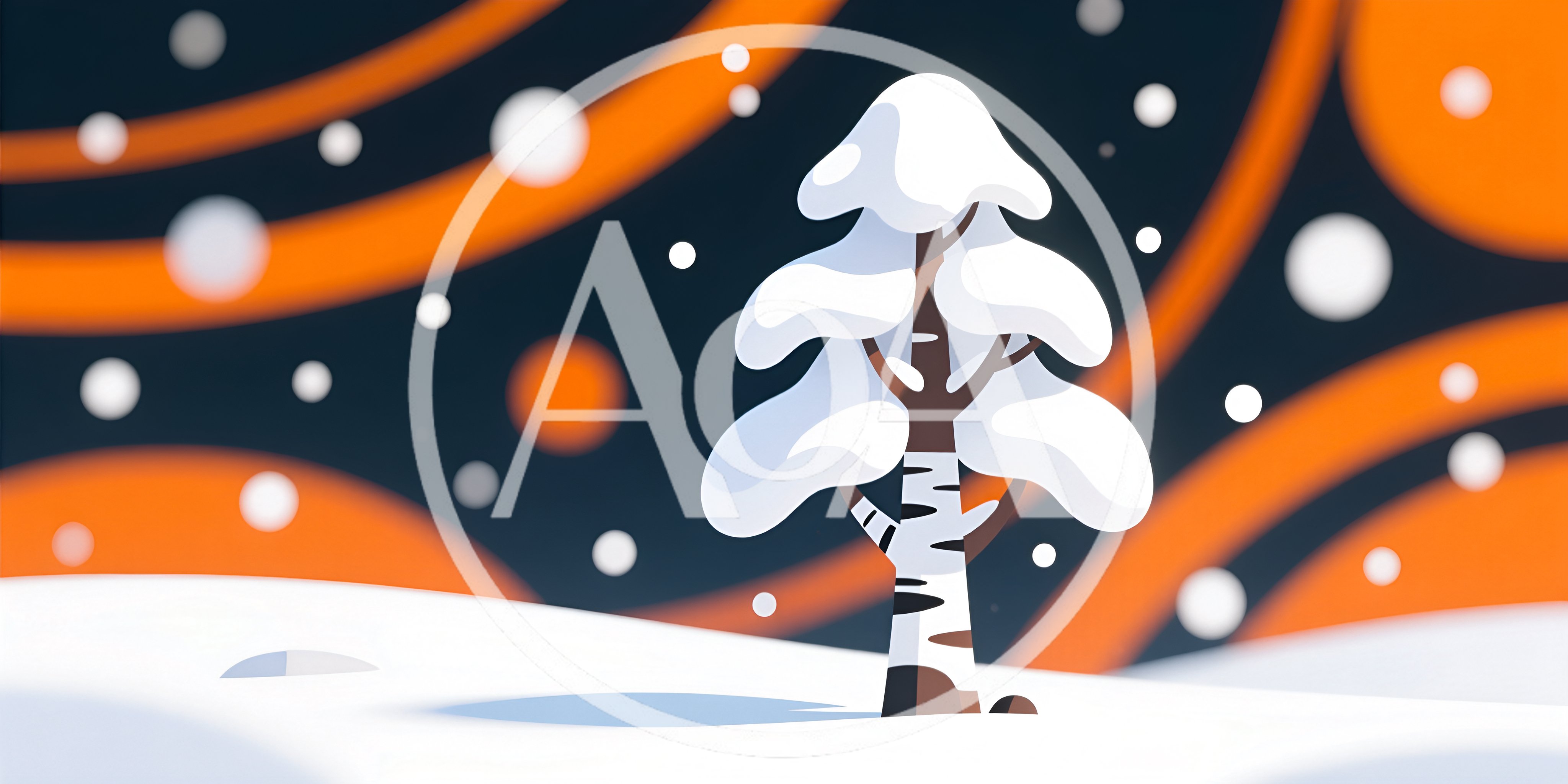Stylized Winter Birch Tree In Snowy Landscape