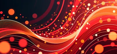 Abstract Red And Orange Wavy Light Lines Background