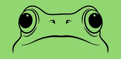 Minimalist Vector Illustration Of A Frog Face