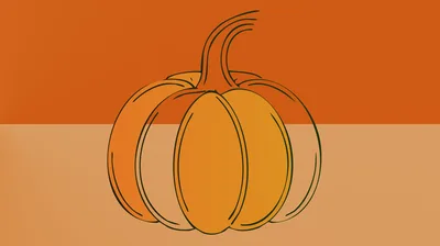 Minimalist Illustration Of A Single Orange Pumpkin