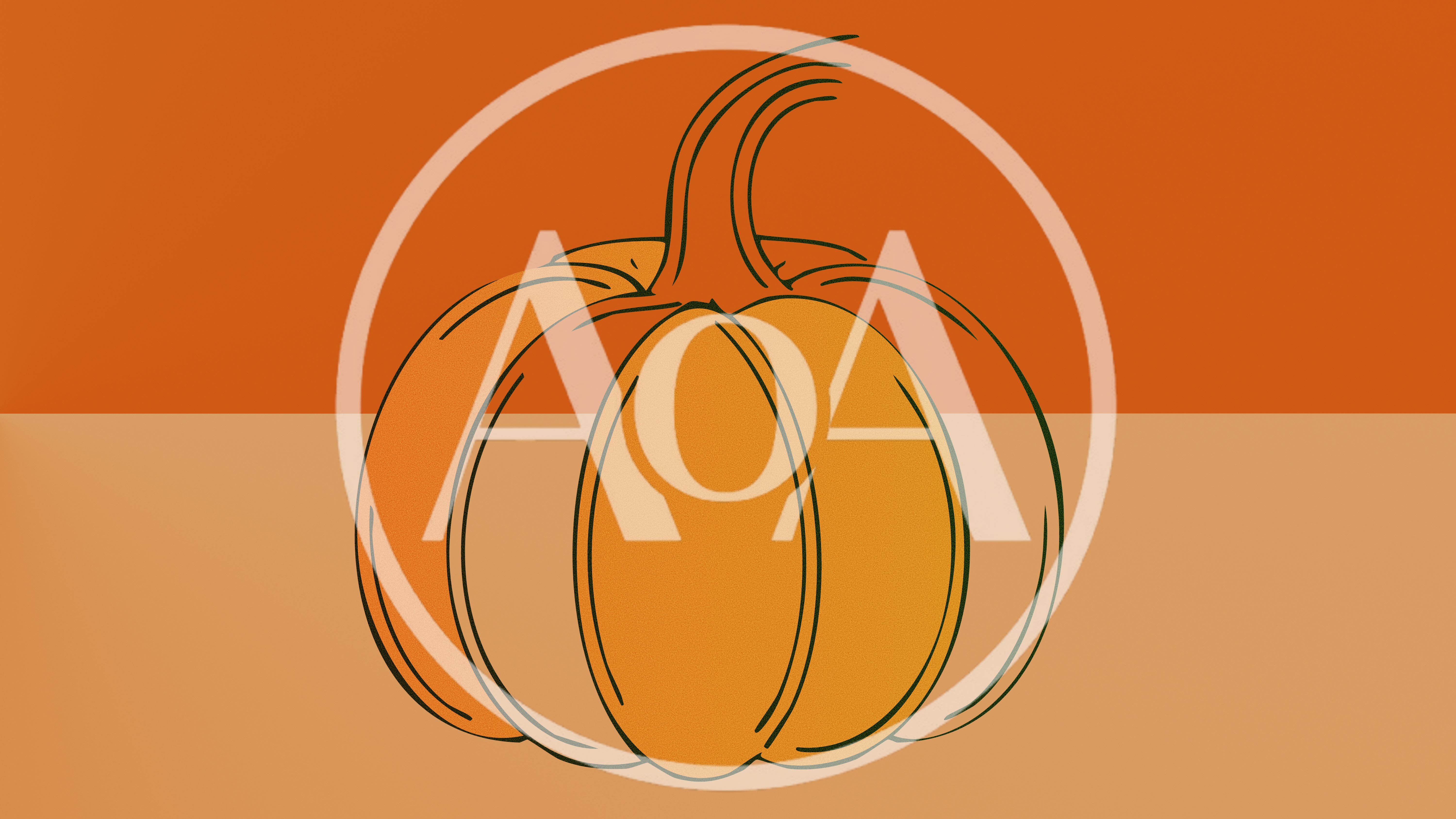 Minimalist Illustration Of A Single Orange Pumpkin
